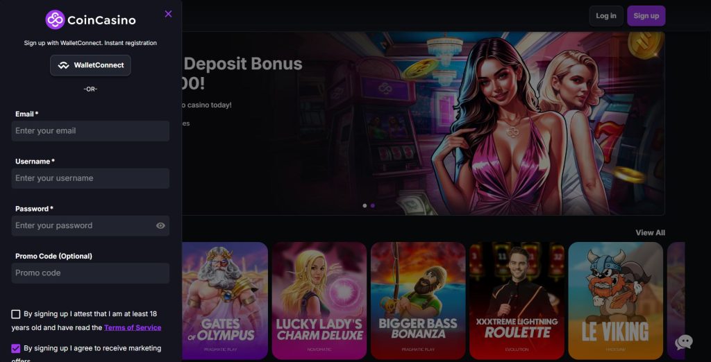 CoinCasino SignUp